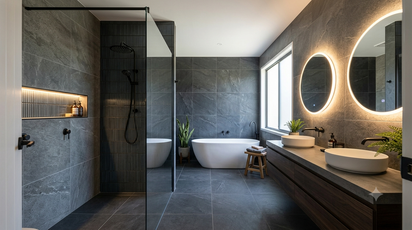 Bathroom with tiles